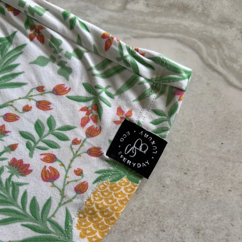 Sweet Bamboo - Swirly Girl Dress w/Cap Sleeve - Pineapple Floral